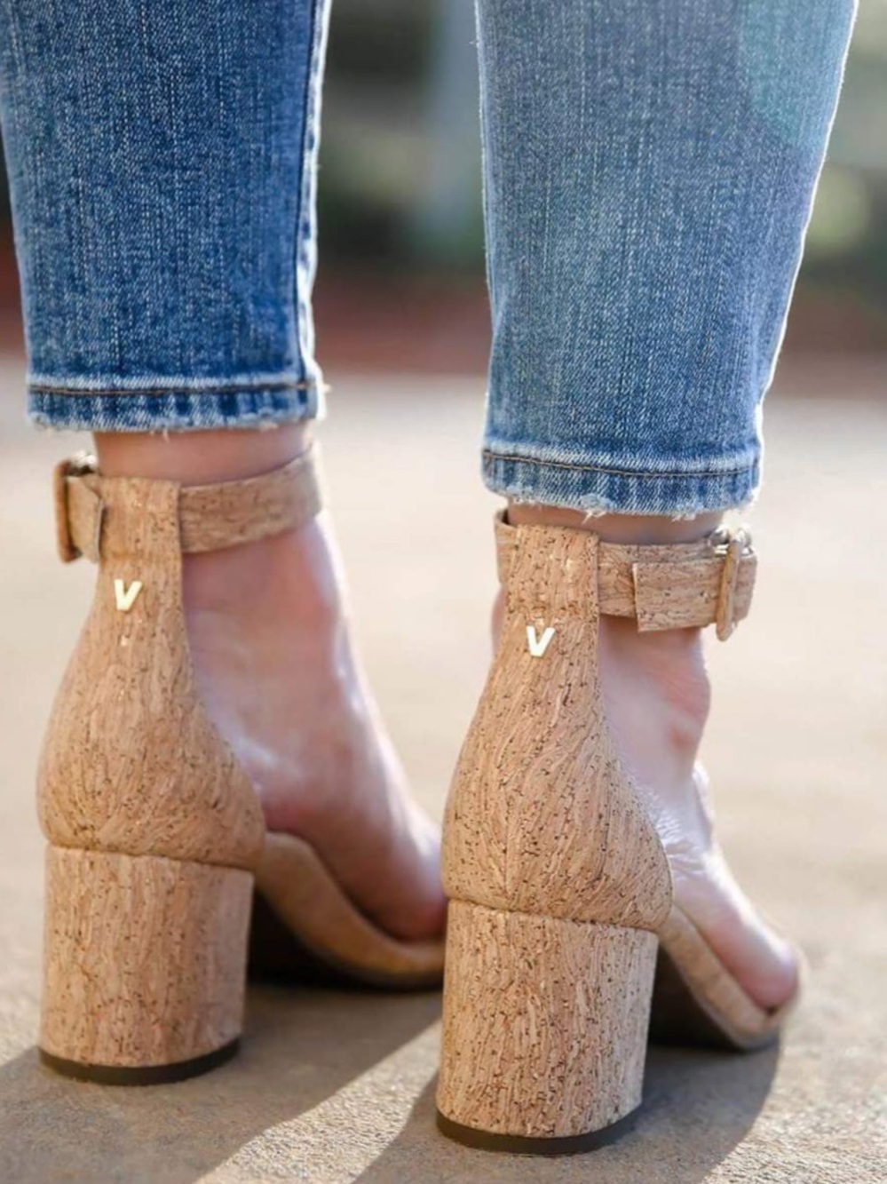 Vionic Rosie Cork Open Toe Sandal Block Heel Size 11